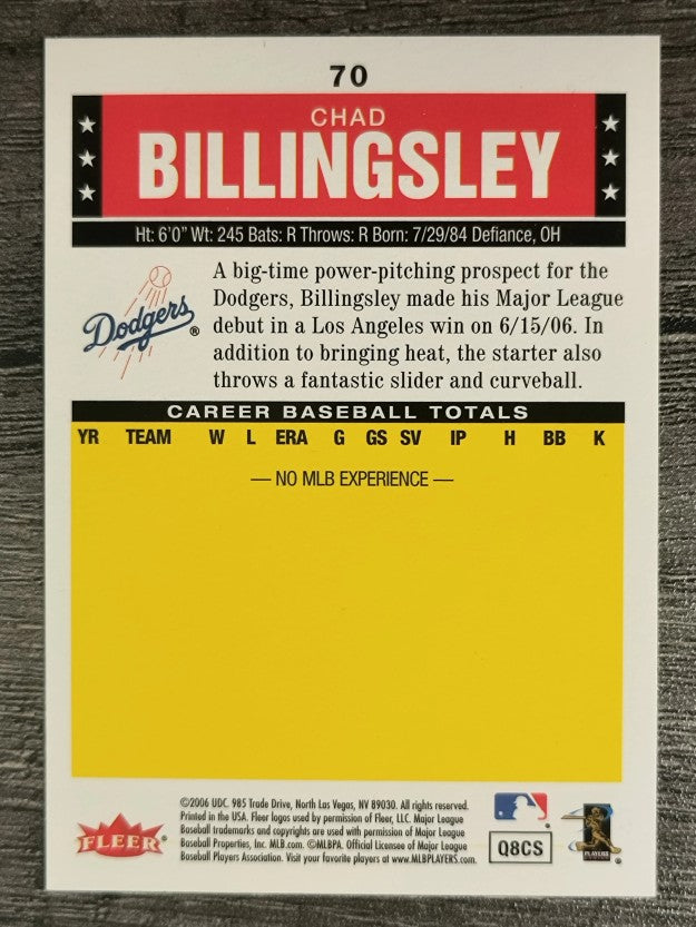 2006 Fleer Tradition #70 Chad Billingsley