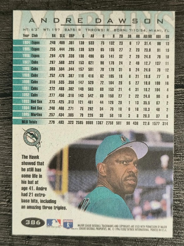 1996 Fleer #386 Andre Dawson