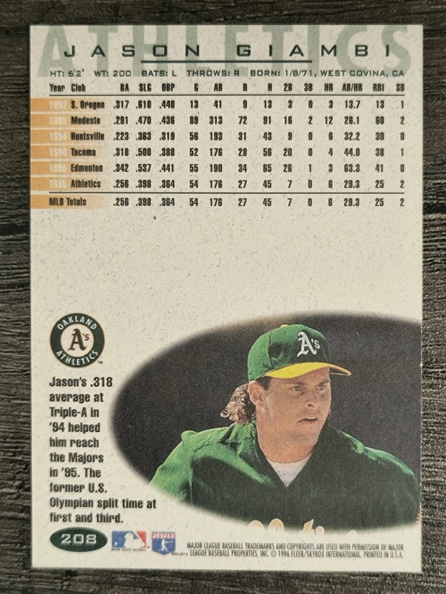 1996 Fleer #208 Jason Giambi