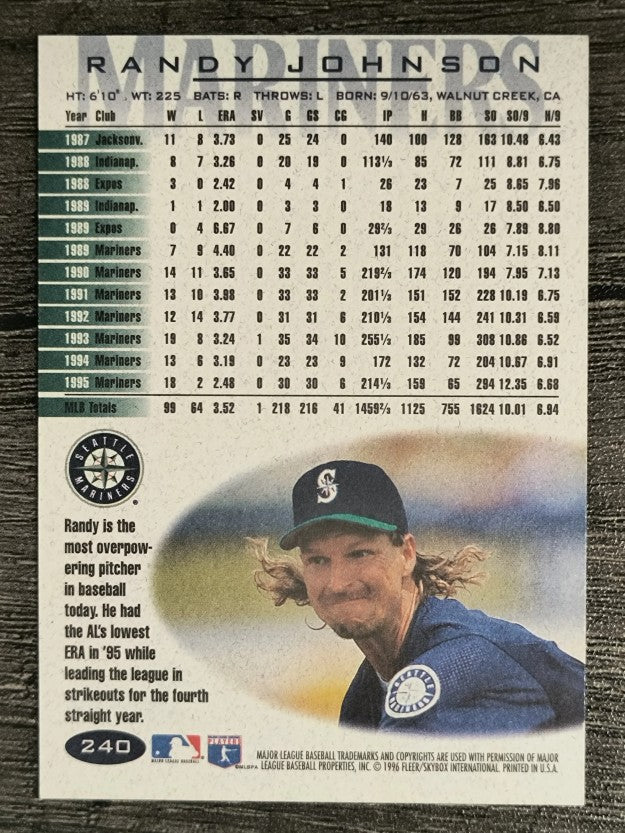 1996 Fleer #240 Randy Johnson