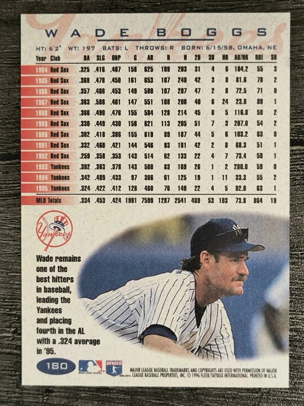 1996 Fleer #180 Wade Boggs