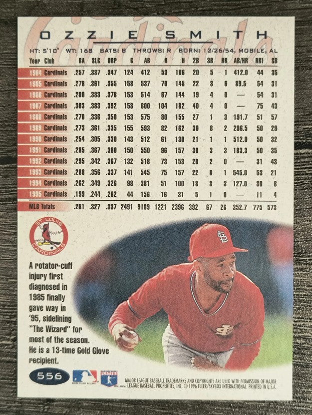 1996 Fleer #556 Ozzie Smith