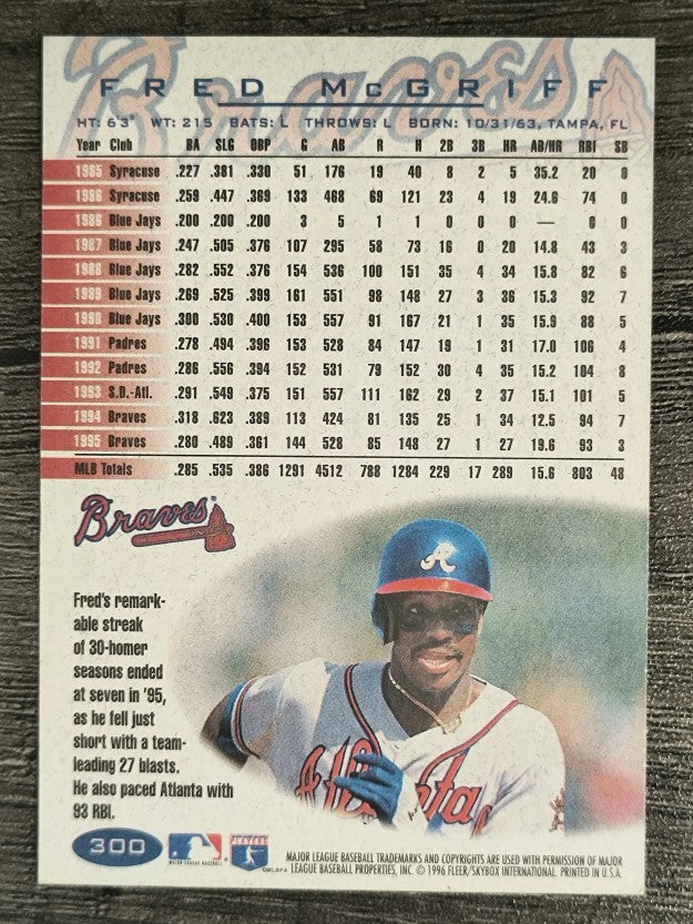 1996 Fleer #300 Fred McGriff