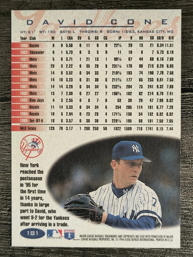 1996 Fleer #181 David Cone