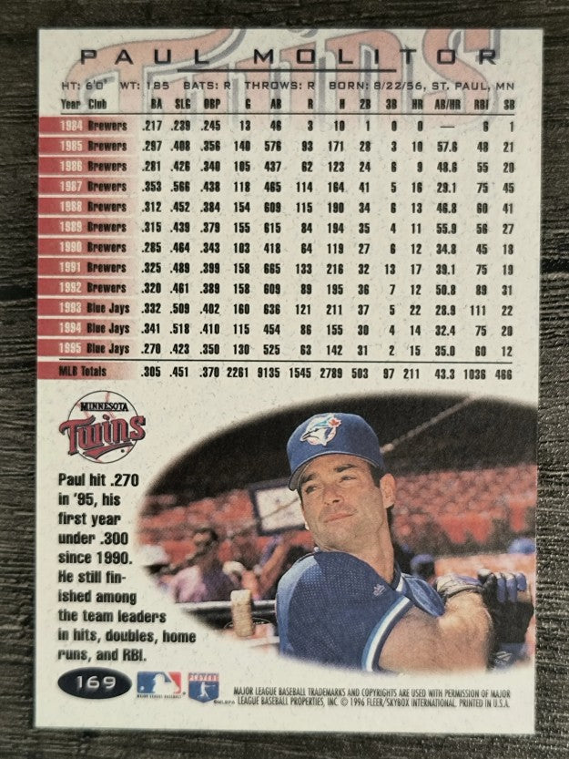 1996 Fleer #169 Paul Molitor