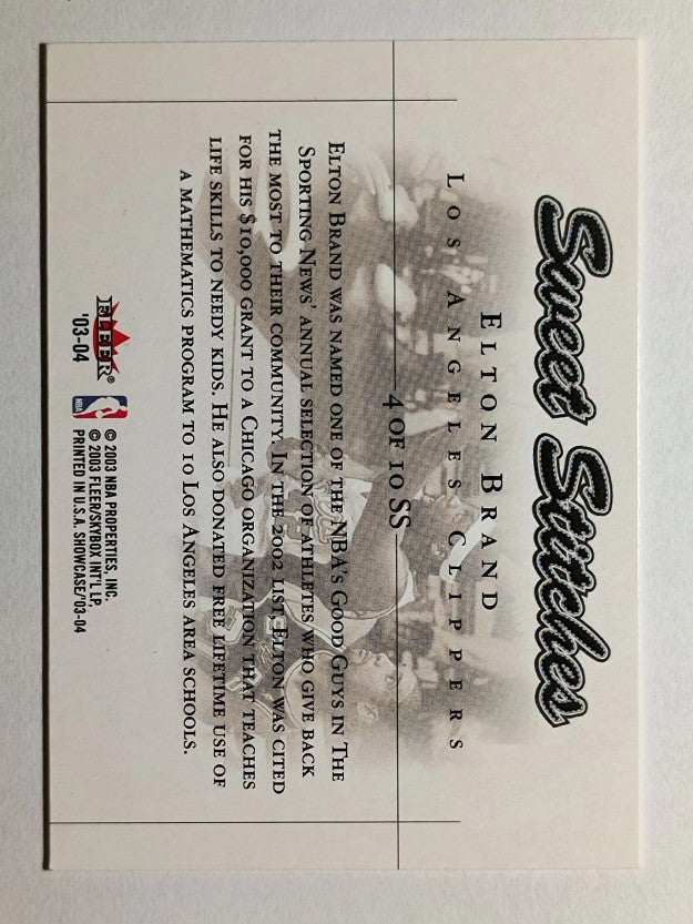 2003-04 Fleer Showcase Sweet Stitch #4 Elton Brand