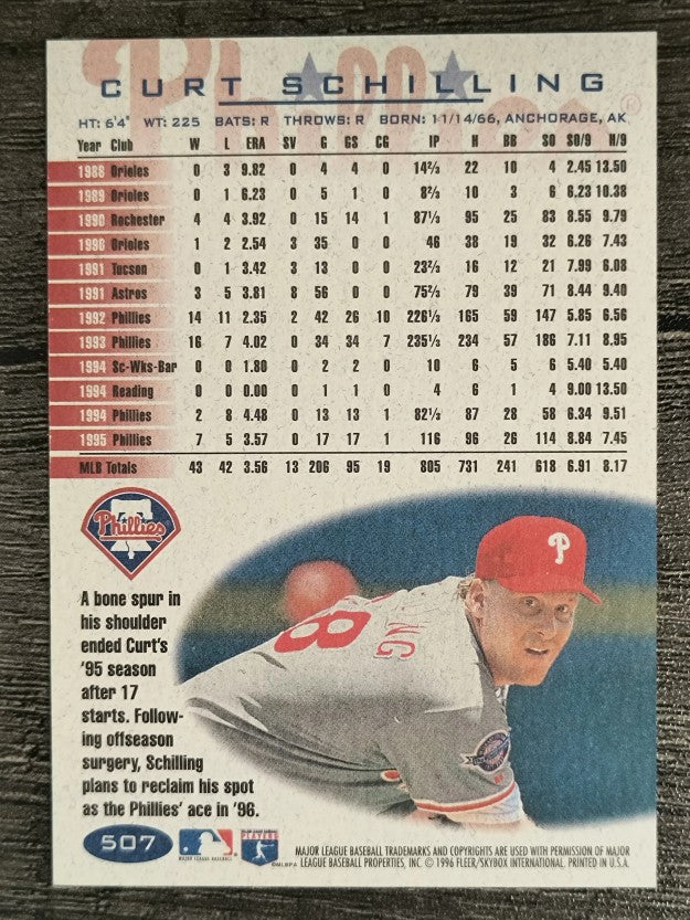 1996 Fleer #507 Curt Schilling