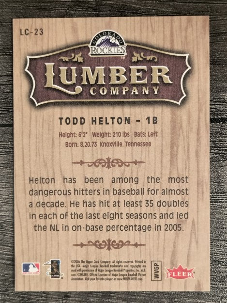 2006 Fleer Lumber Company #LC23 Todd Helton