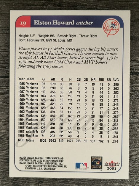 2001 Greats of the Game #19 Elston Howard