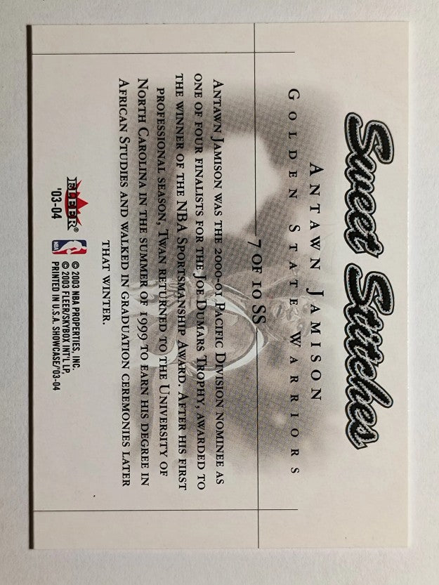 2003-04 Fleer Showcase Sweet Stitch #7 Antawn Jamison