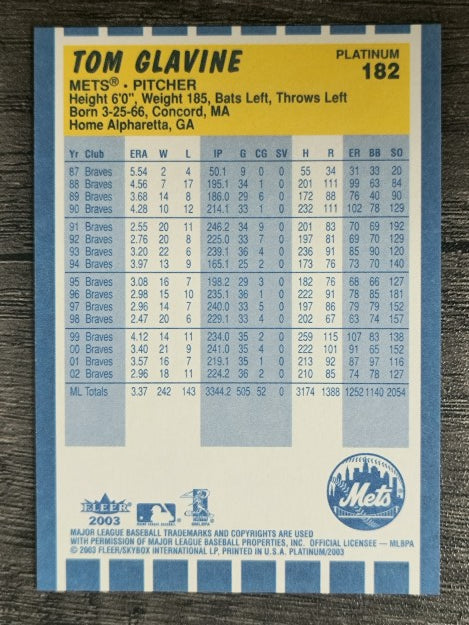 2003 Fleer Platinum #182 Tom Glavine