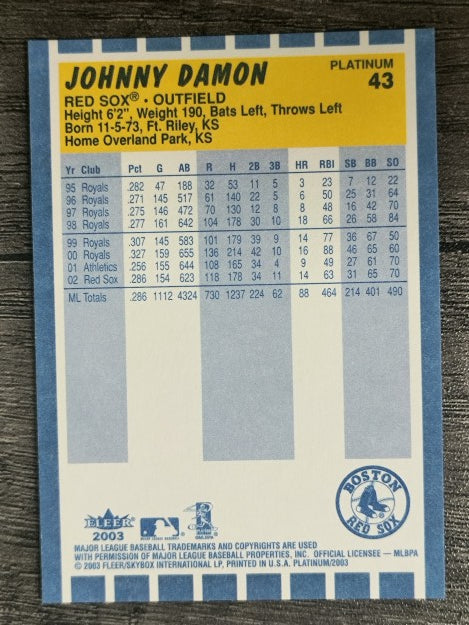 2003 Fleer Platinum #43 Johnny Damon