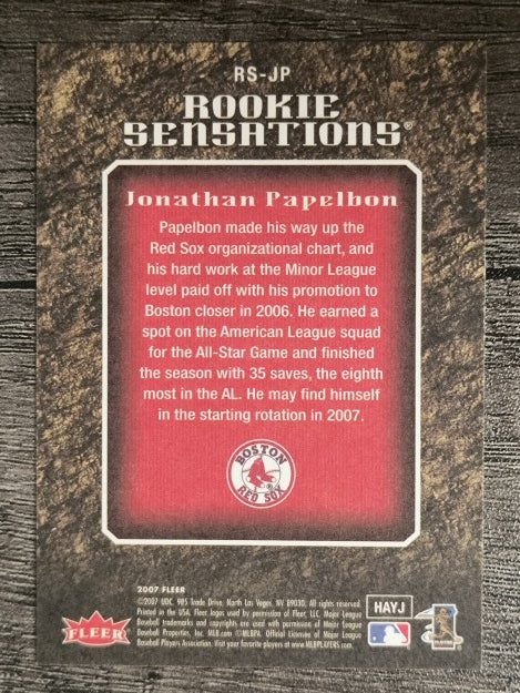 2007 Fleer Rookie Sensations #JP Jonathan Papelbon