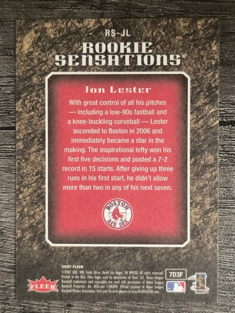 2007 Fleer Rookie Sensations #JL Jon Lester