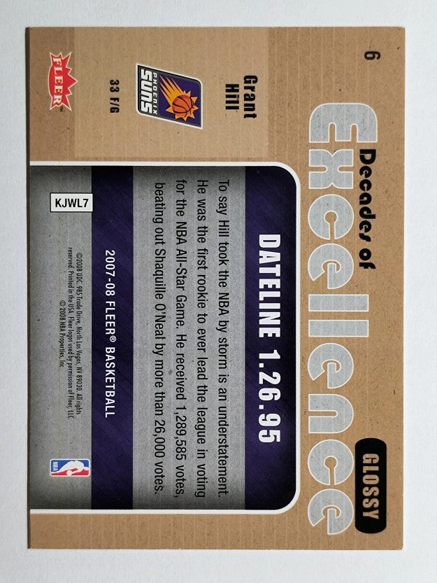 2007-08 Fleer Decades of Excellence Glossy #6 Grant Hill