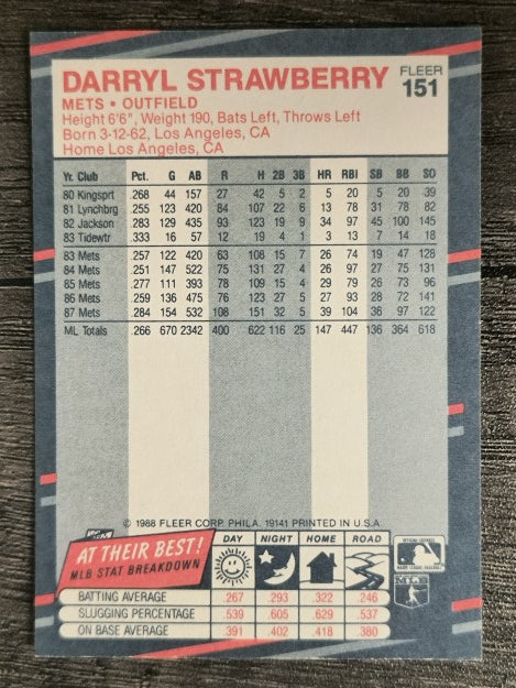 1988 Fleer #151 Darryl Strawberry