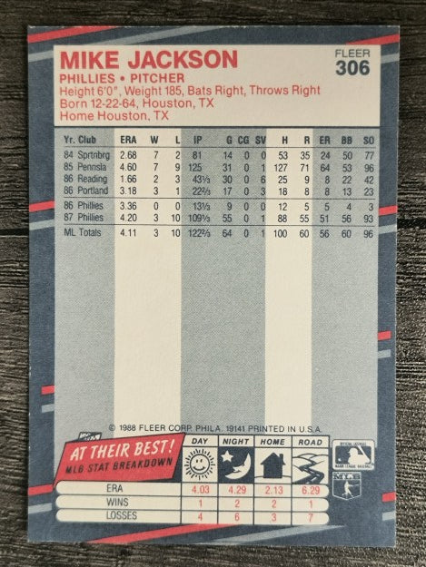 1988 Fleer #306 Mike Jackson RC