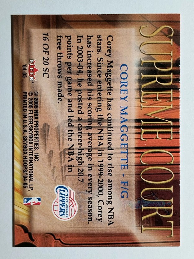 2004-05 Hoops Supreme Court #16 Corey Maggette