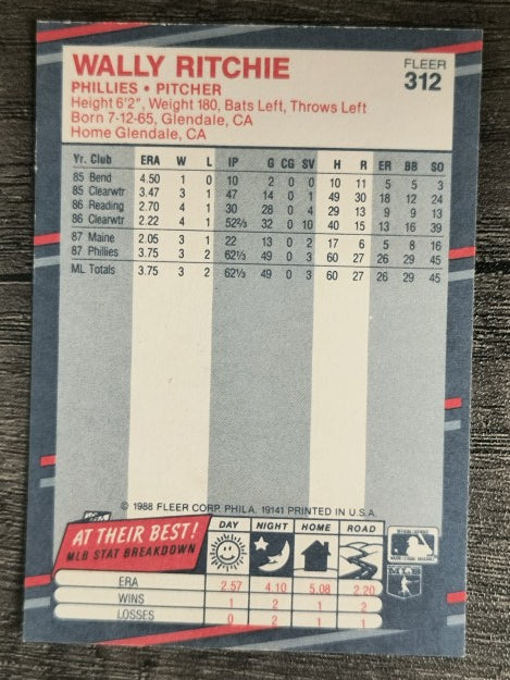1988 Fleer #312 Wally Ritchie