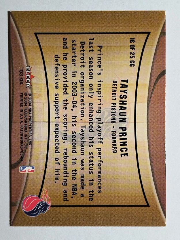 2003-04 Fleer Patchworks Courting Greatness #16 Tayshaun Prince
