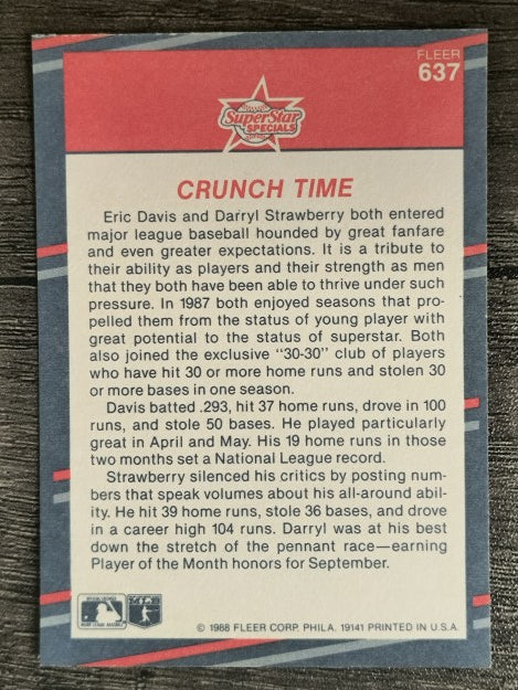 1988 Fleer #637 Darryl Strawberry/Eric Davis