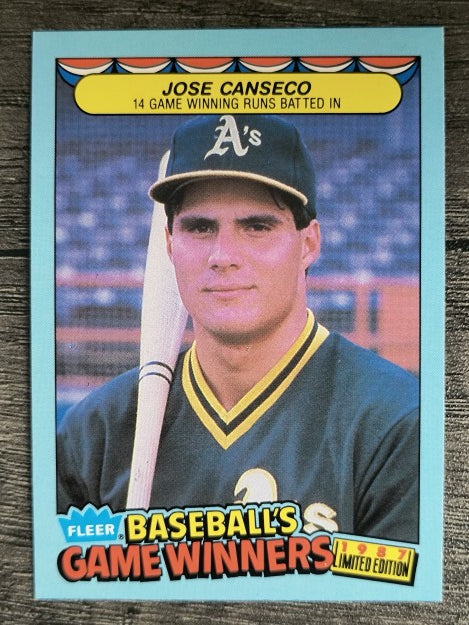 1987 Fleer Game Winners #8 Jose Canseco