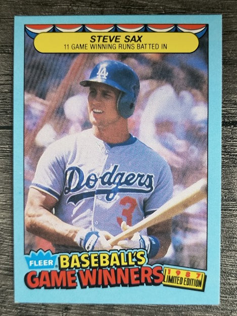 1987 Fleer Game Winners #39 Steve Sax