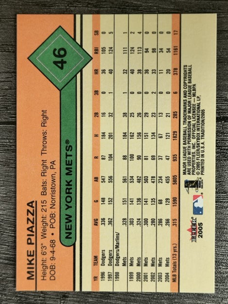 2005 Fleer Tradition #46 Mike Piazza