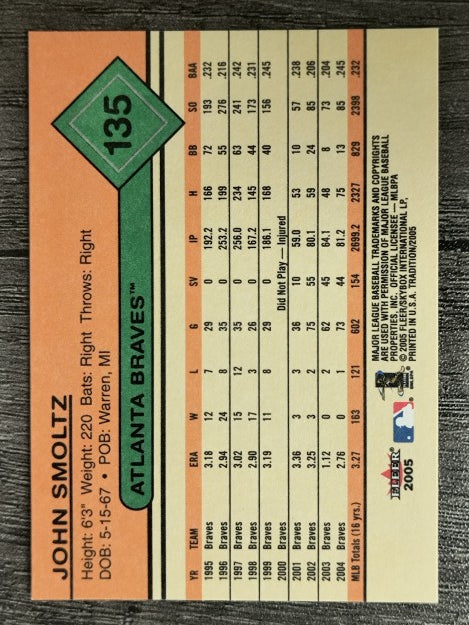 2005 Fleer Tradition #135 John Smoltz
