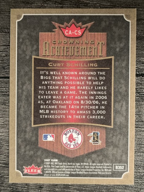 2007 Fleer Crowning Achievement #CS Curt Schilling
