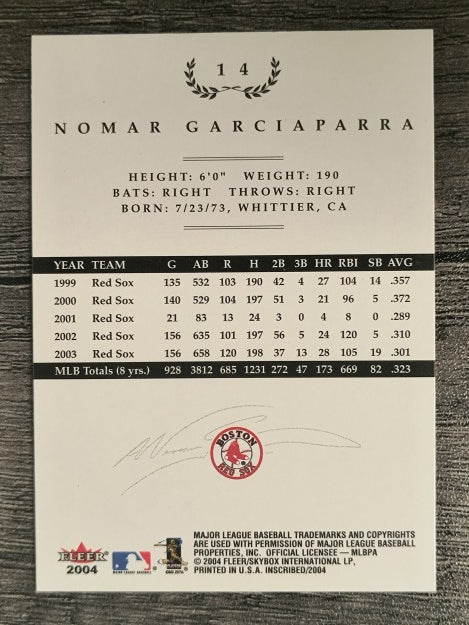 2004 Fleer InScribed #14 Nomar Garciaparra