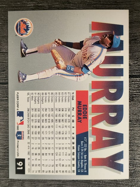 1993 Fleer #91 Eddie Murray