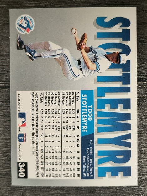 1993 Fleer #340 Todd Stottlemyre