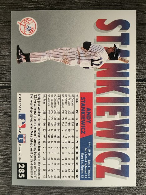 1993 Fleer #285 Andy Stankiewicz