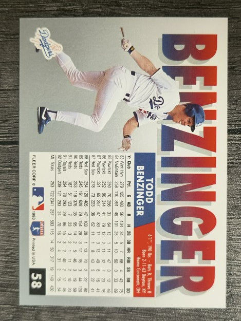 1993 Fleer #58 Todd Benzinger