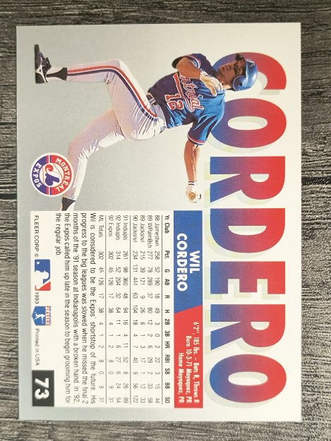 1993 Fleer #73 Wil Cordero