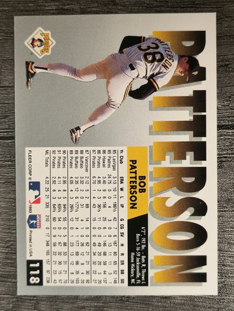 1993 Fleer #118 Bob Patterson