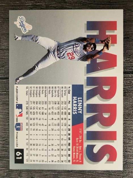 1993 Fleer #61 Lenny Harris