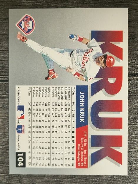 1993 Fleer #104 John Kruk
