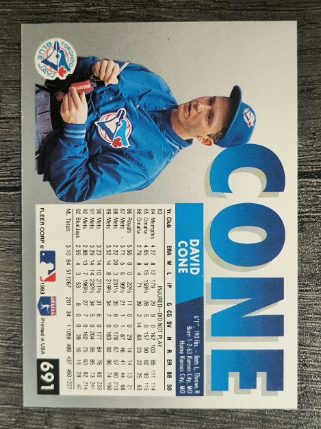 1993 Fleer #691 David Cone