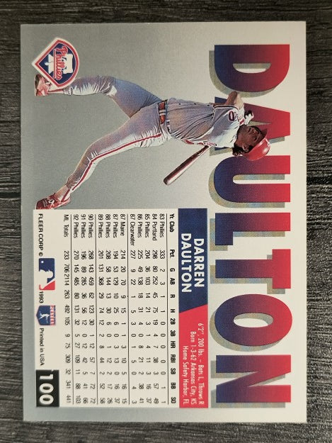 1993 Fleer #100 Darren Daulton