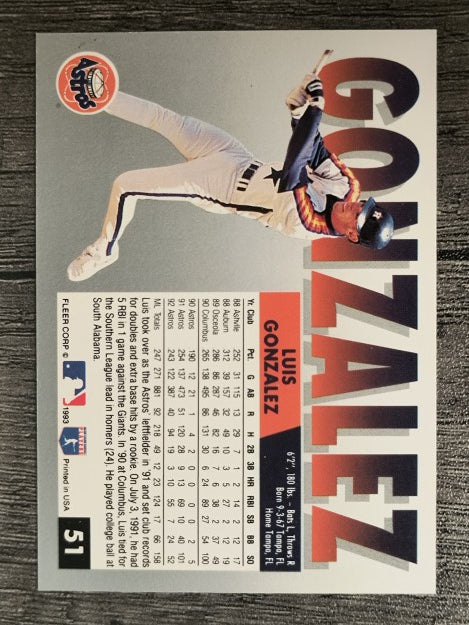 1993 Fleer #51 Luis Gonzalez