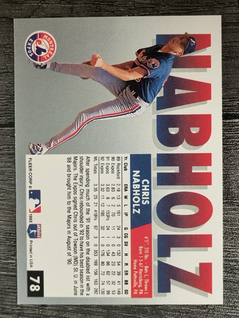 1993 Fleer #78 Chris Nabholz