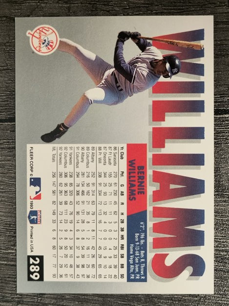 1993 Fleer #289 Bernie Williams