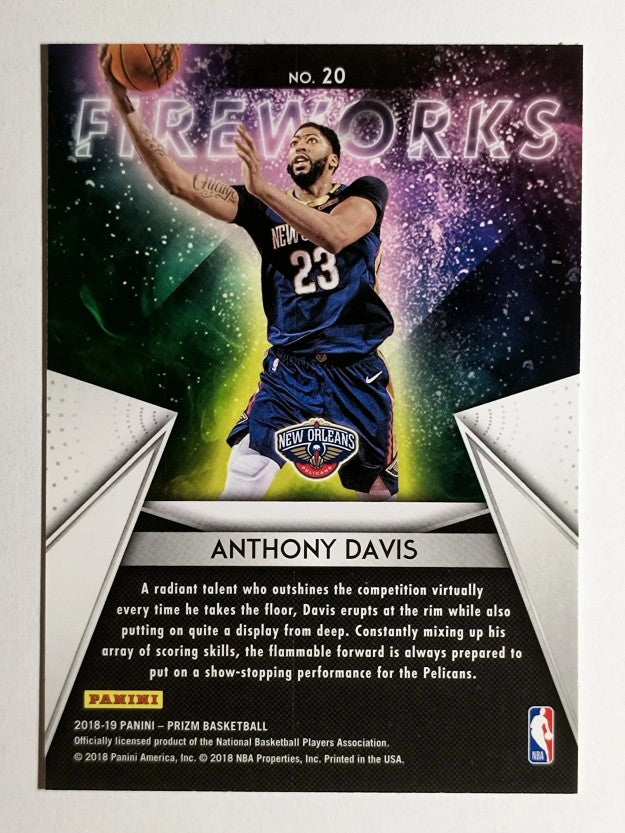 2018-19 Panini Prizm Fireworks #20 Anthony Davis
