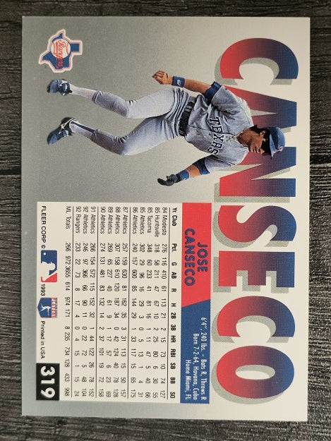 1993 Fleer #319 Jose Canseco