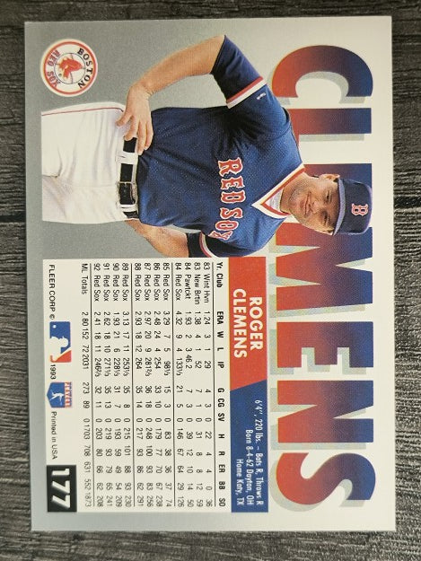 1993 Fleer #177 Roger Clemens