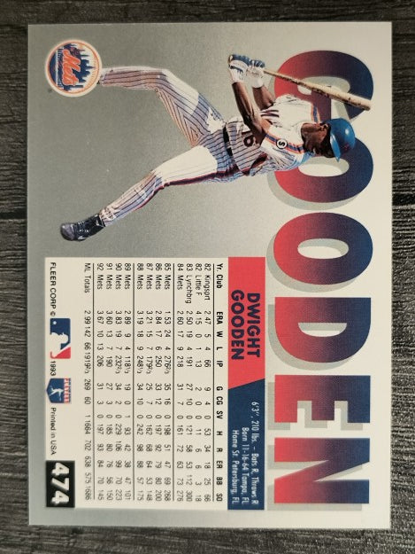 1993 Fleer #474 Dwight Gooden