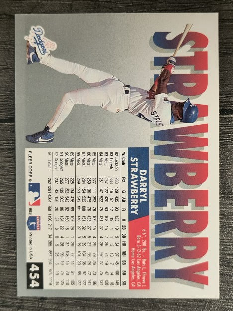 1993 Fleer #454 Darryl Strawberry