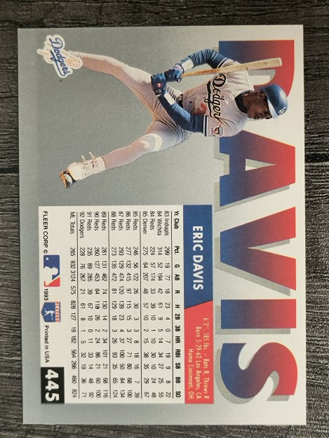 1993 Fleer #445 Eric Davis